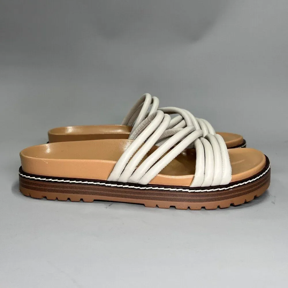 Madewell The Charley Sandals Women's Size 6 Cream‎ Strappy Summer Comfort Slides